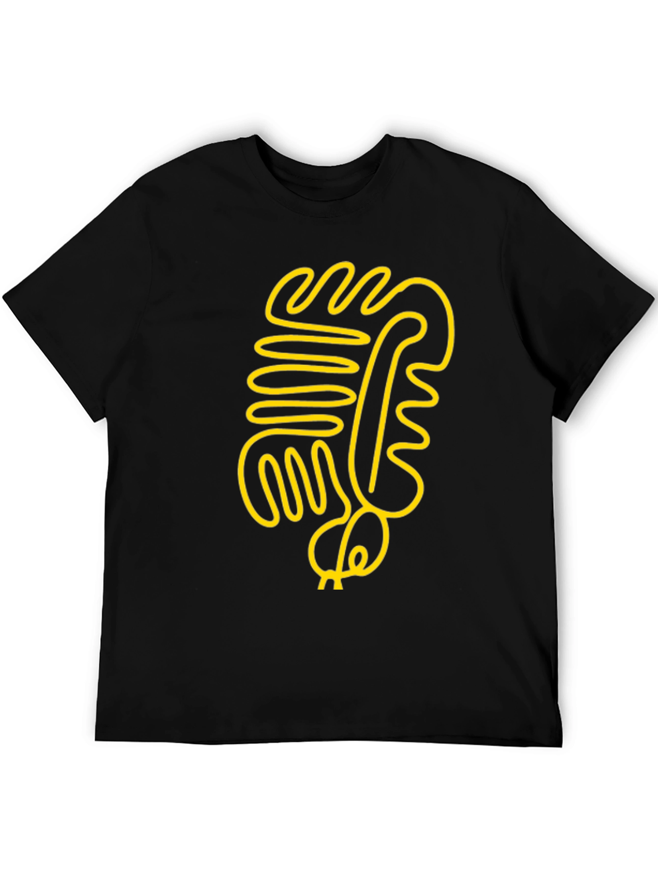 Abstract Line Art Graphic Tee - Modern Black T-Shirt
