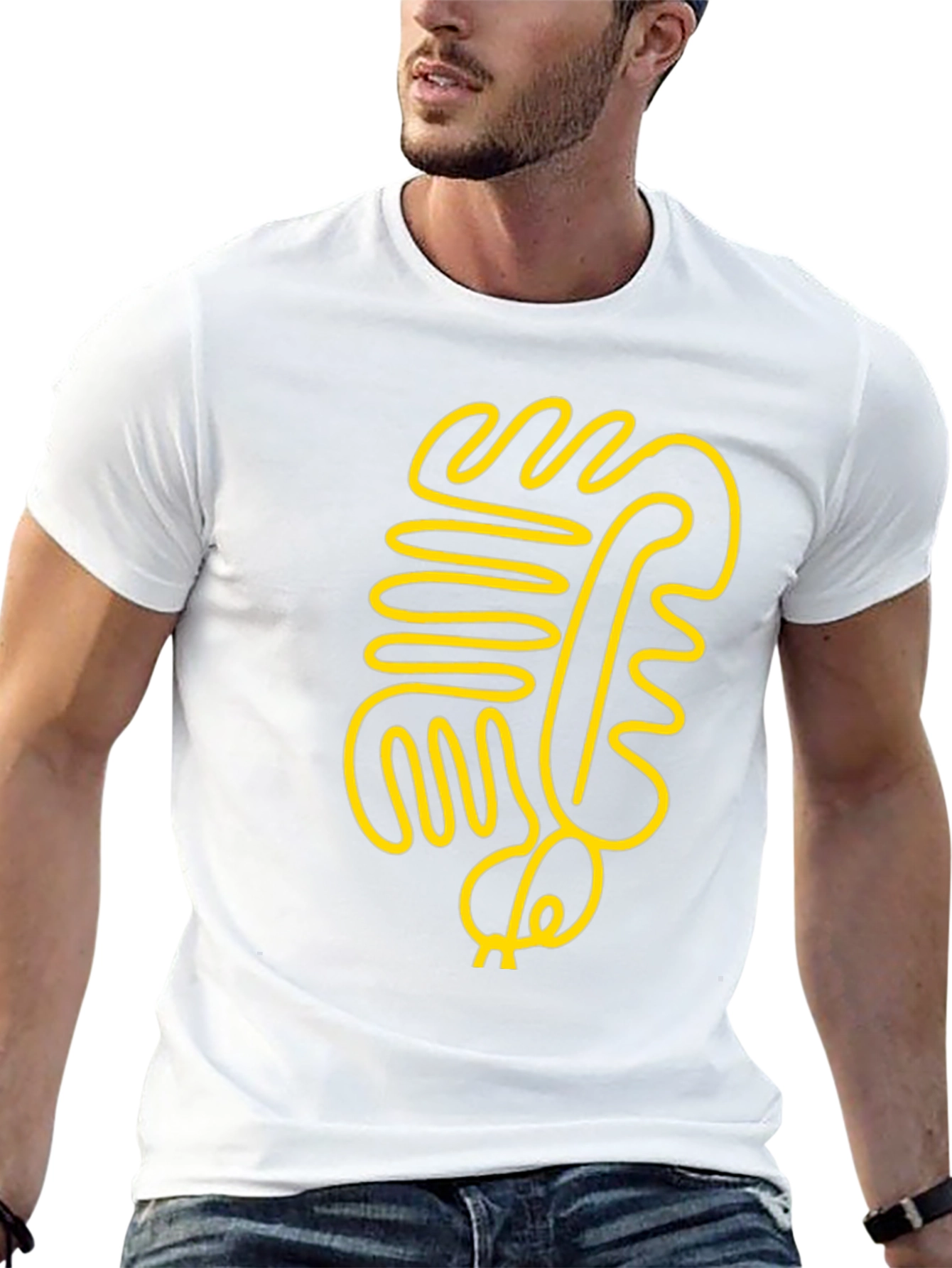 Abstract Line Art Graphic Tee - Modern Black T-Shirt