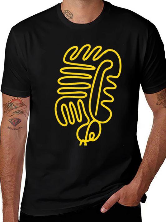 Abstract Line Art Graphic Tee - Modern Black T-Shirt