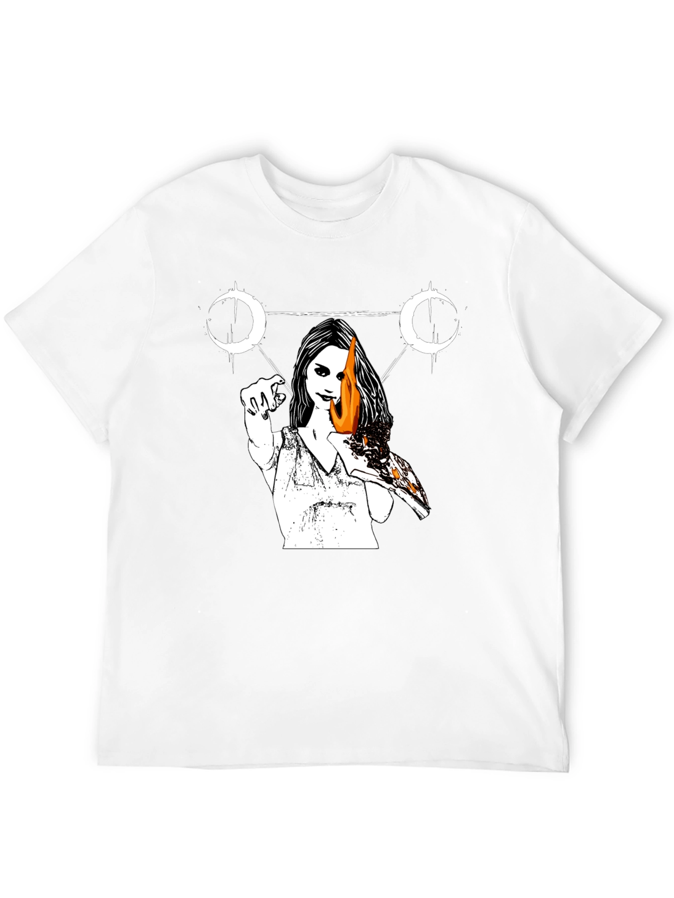 Occult Witch Burning Pizza Slice T-Shirt