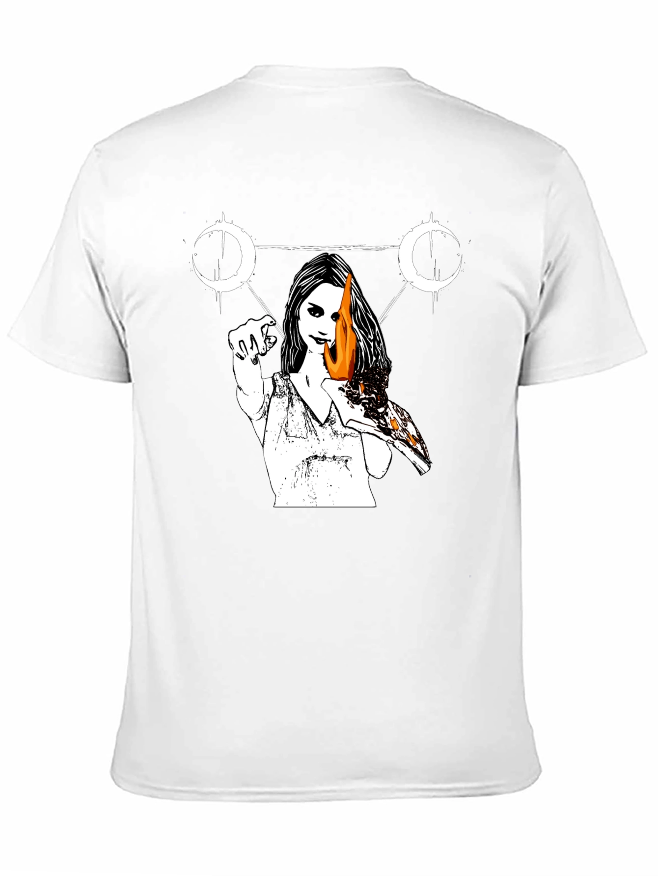 Occult Witch Burning Pizza Slice T-Shirt