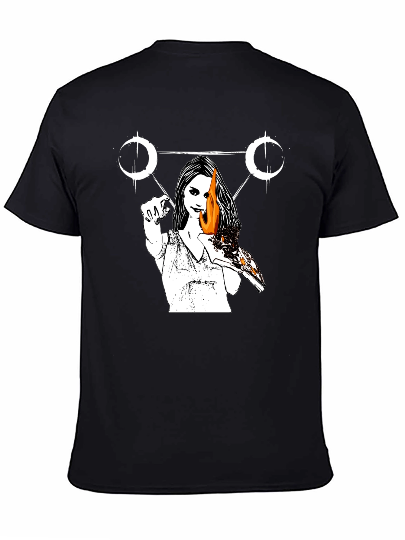 Occult Witch Burning Pizza Slice T-Shirt