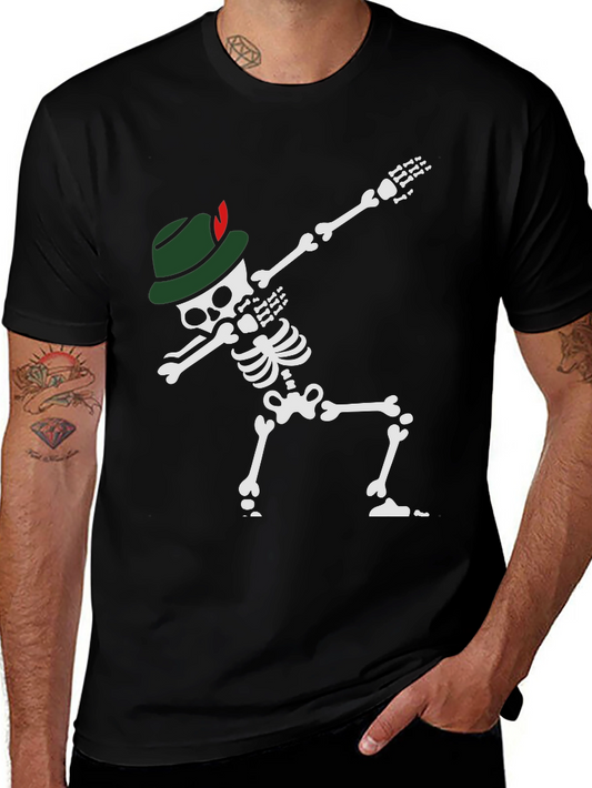 Oktoberfest Skeleton Dabbing T-Shirt