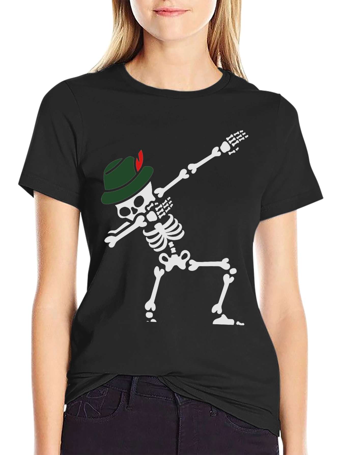 Oktoberfest Skeleton Dabbing T-Shirt