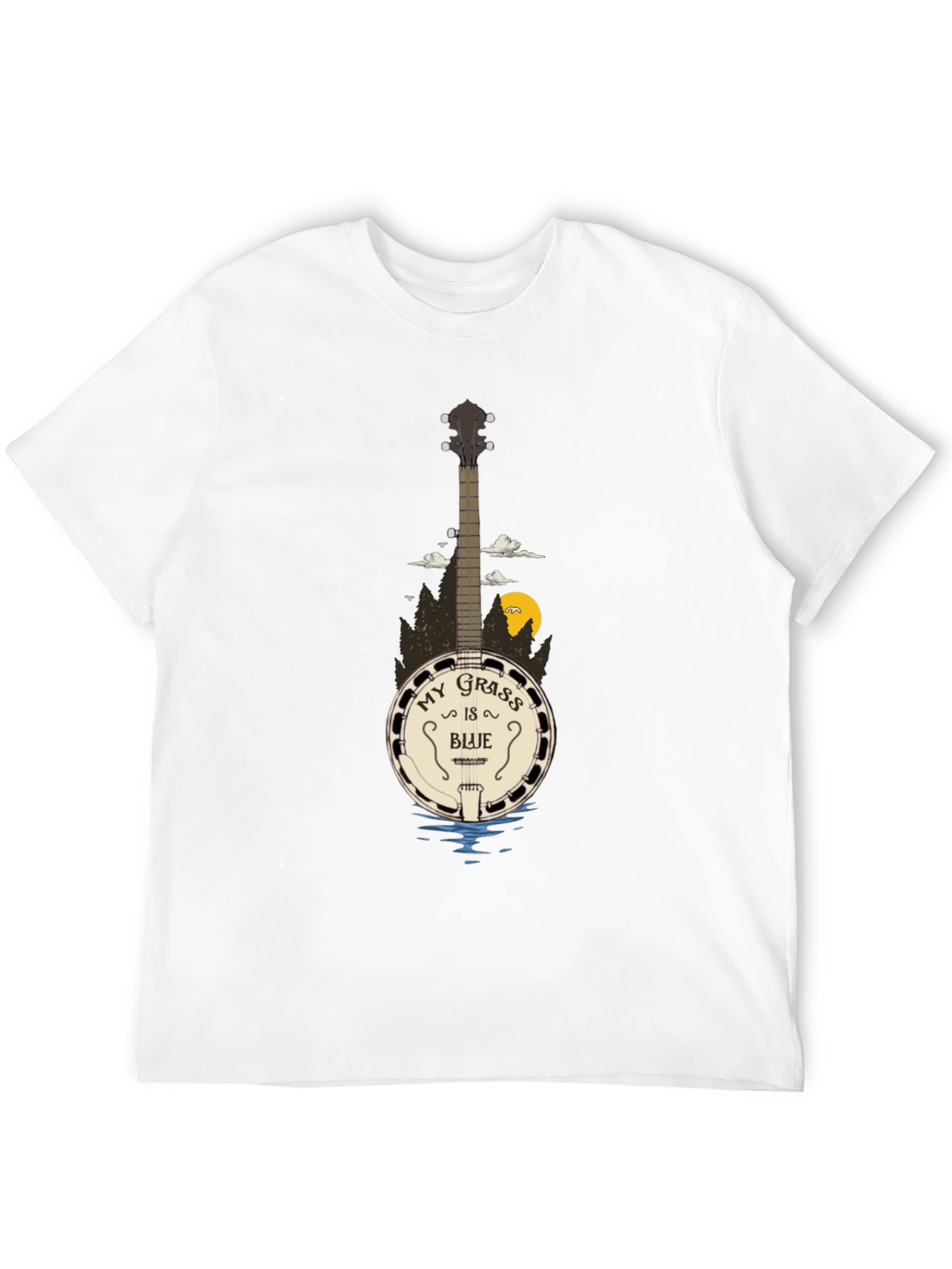 My Grass Is Blue Banjo Graphic T-Shirt