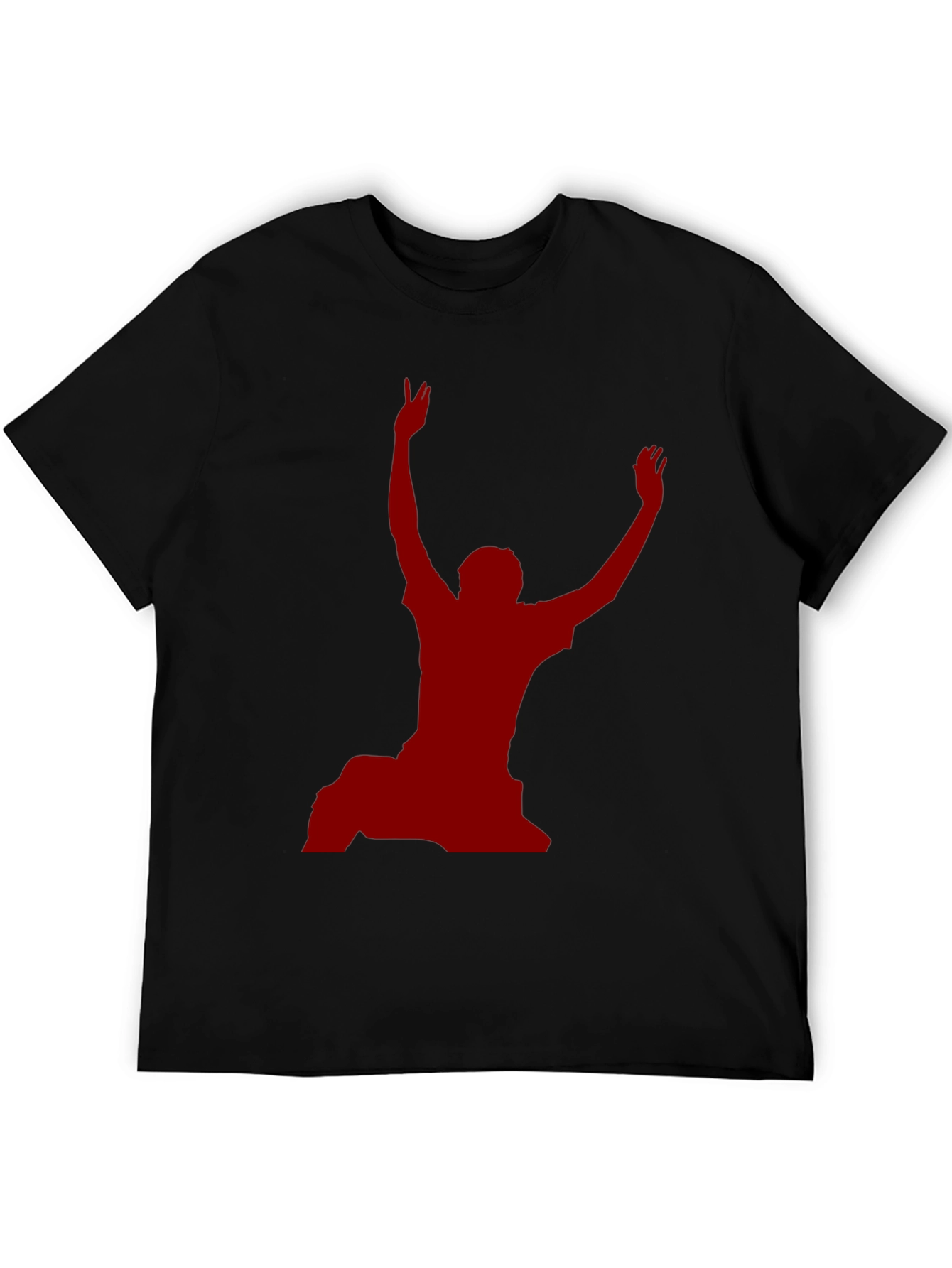 Black T-Shirt with Red Silhouette Graphic