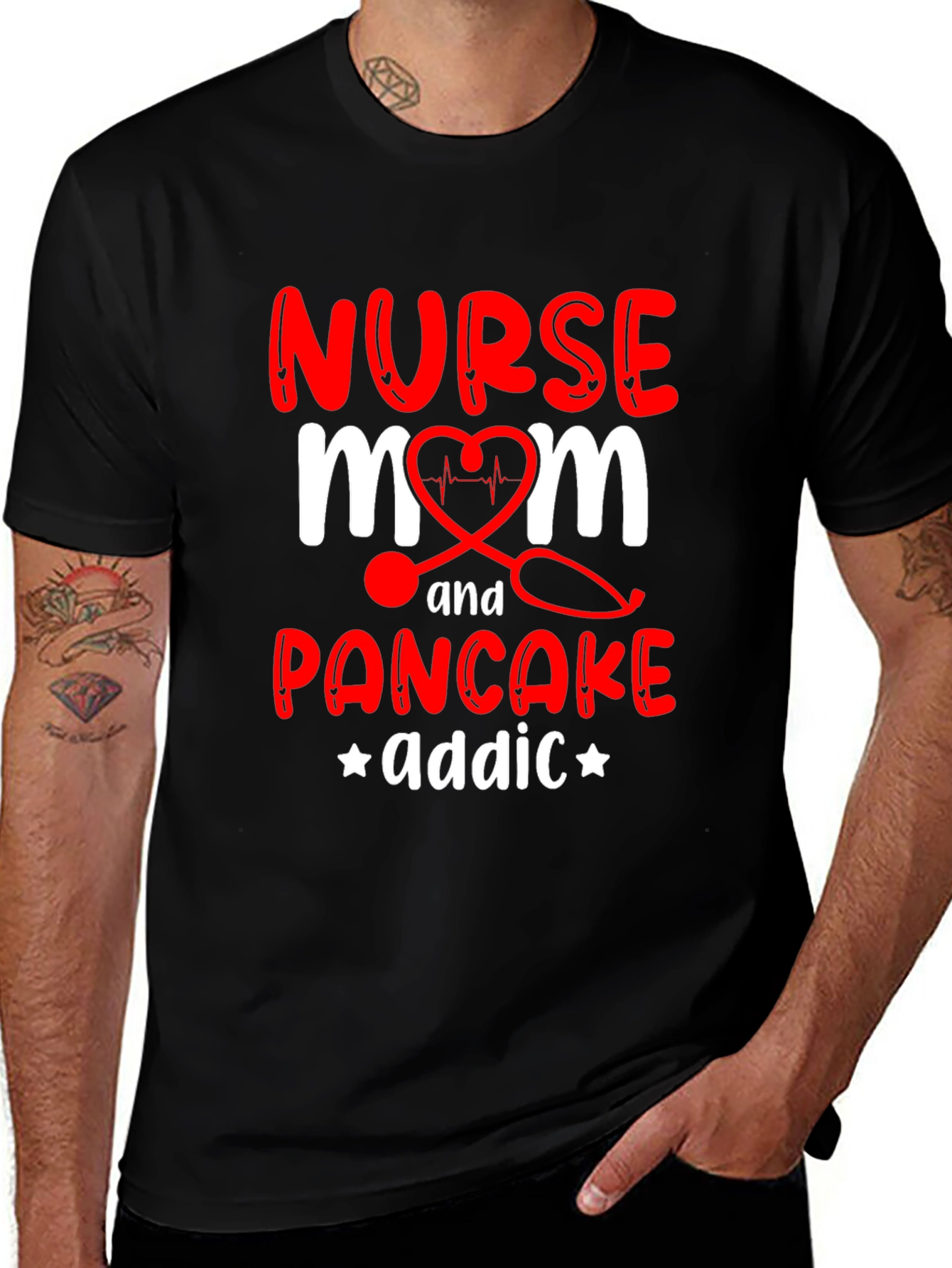 Nurse Mom Pancake Addict Graphic T-Shirt