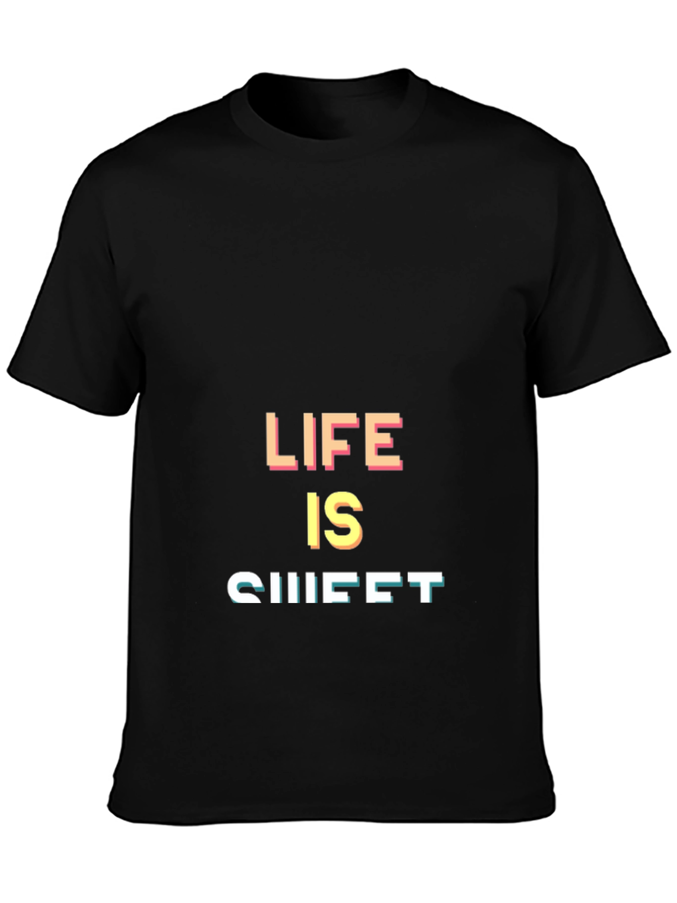 Life is Sweet Black Graphic Tee
