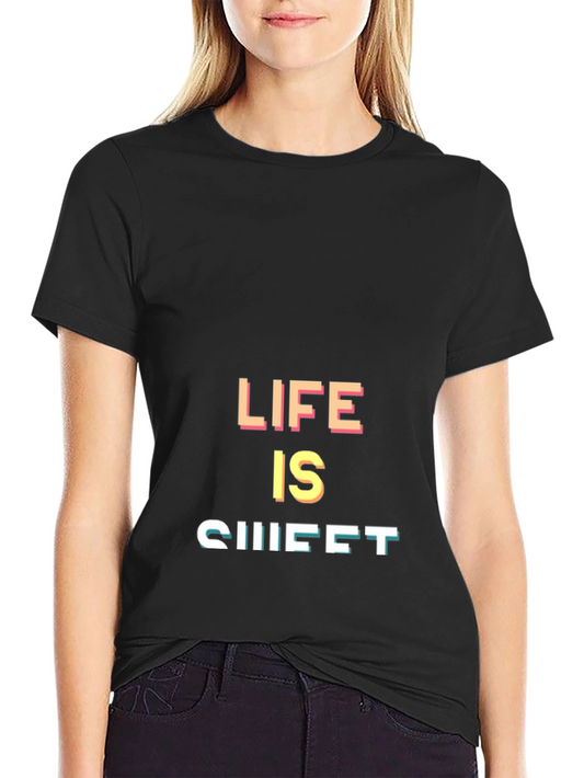 Life is Sweet Black Graphic Tee