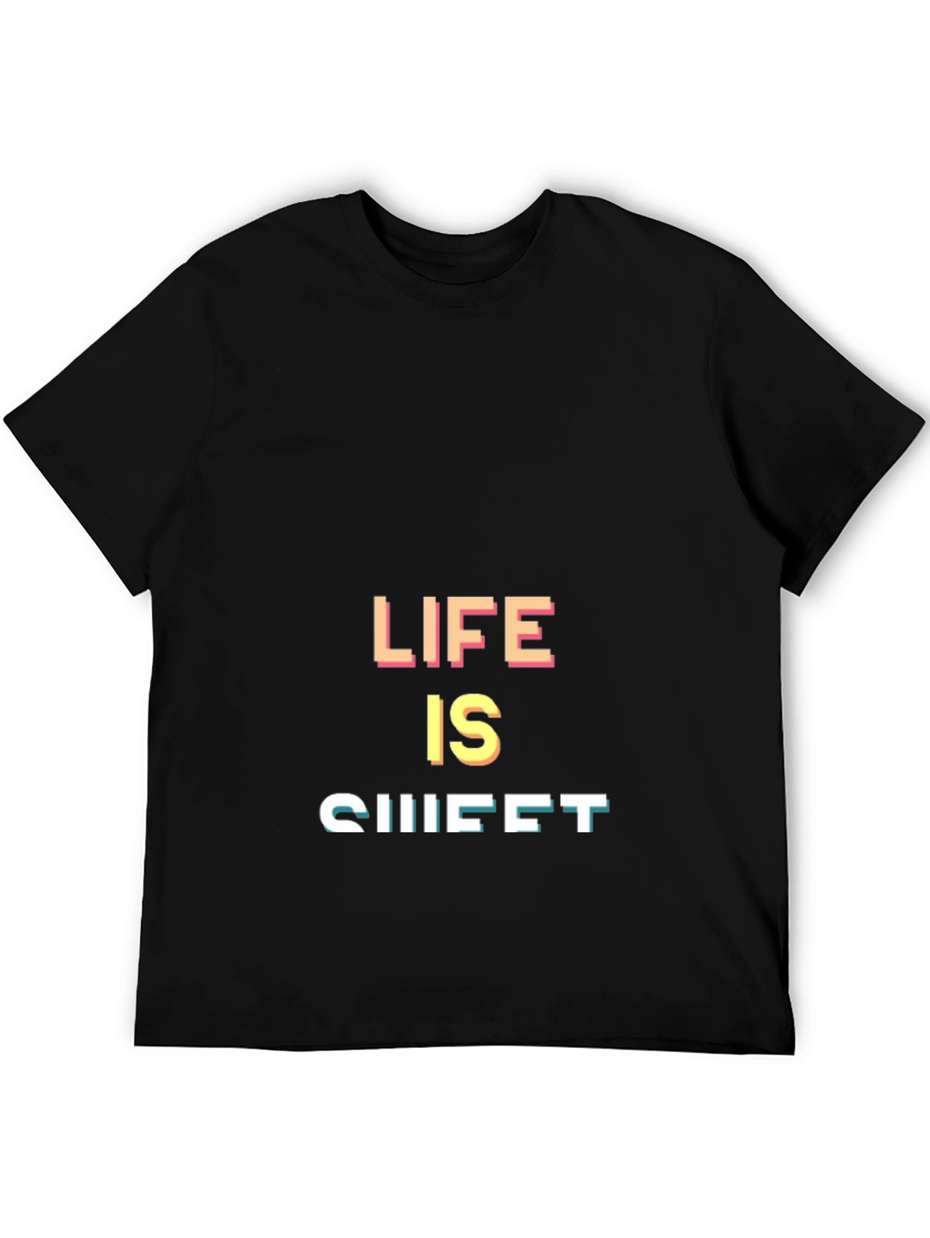 Life is Sweet Black Graphic Tee