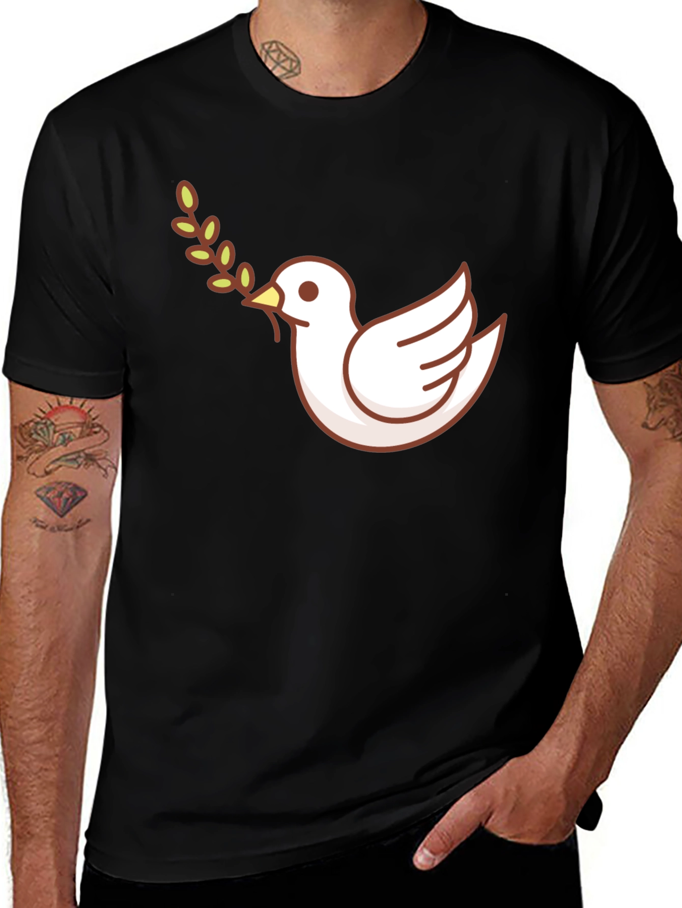 Peace Dove Graphic T-Shirt - Black