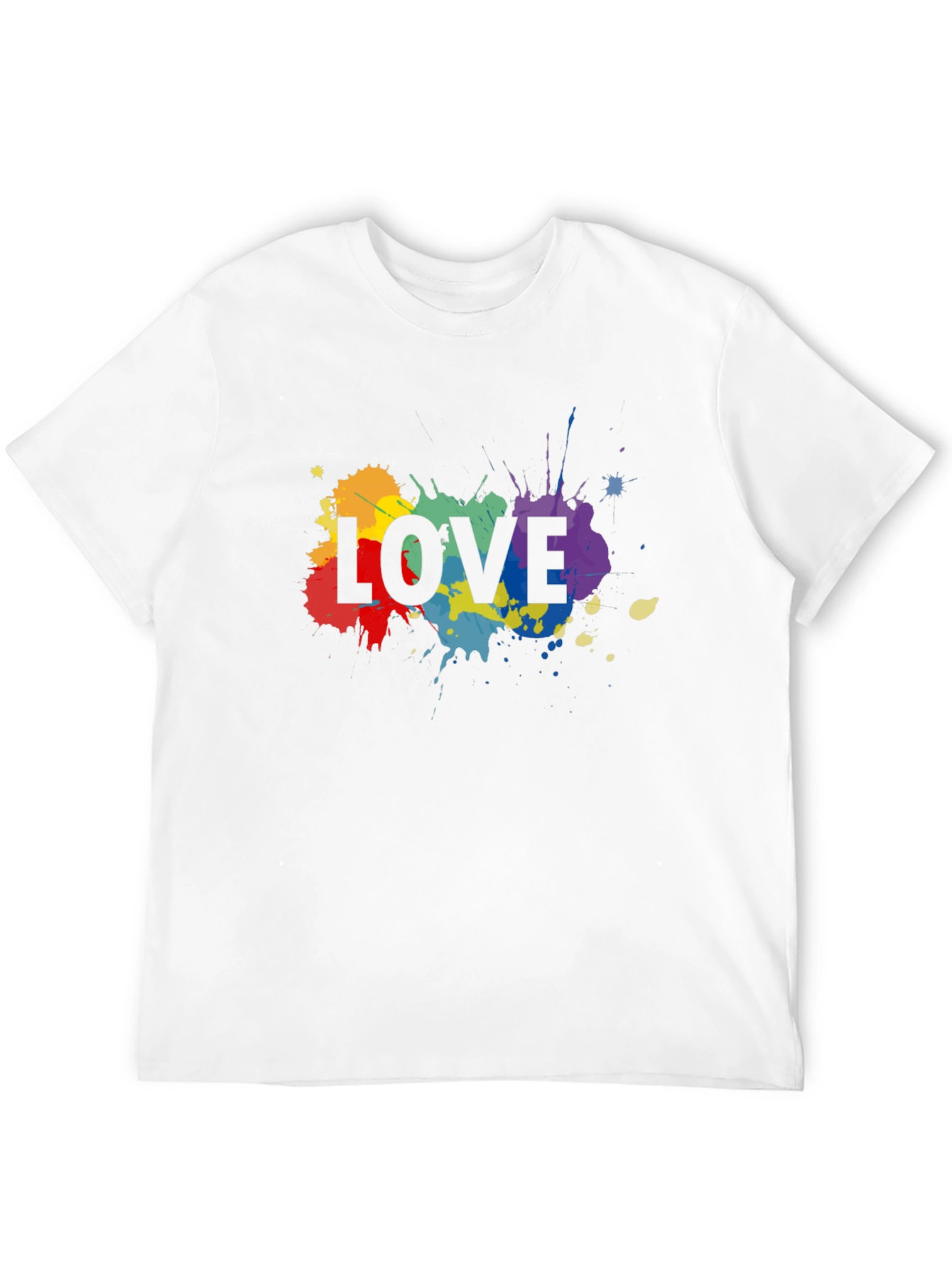 Love Splatter Print Crew Neck T-Shirt