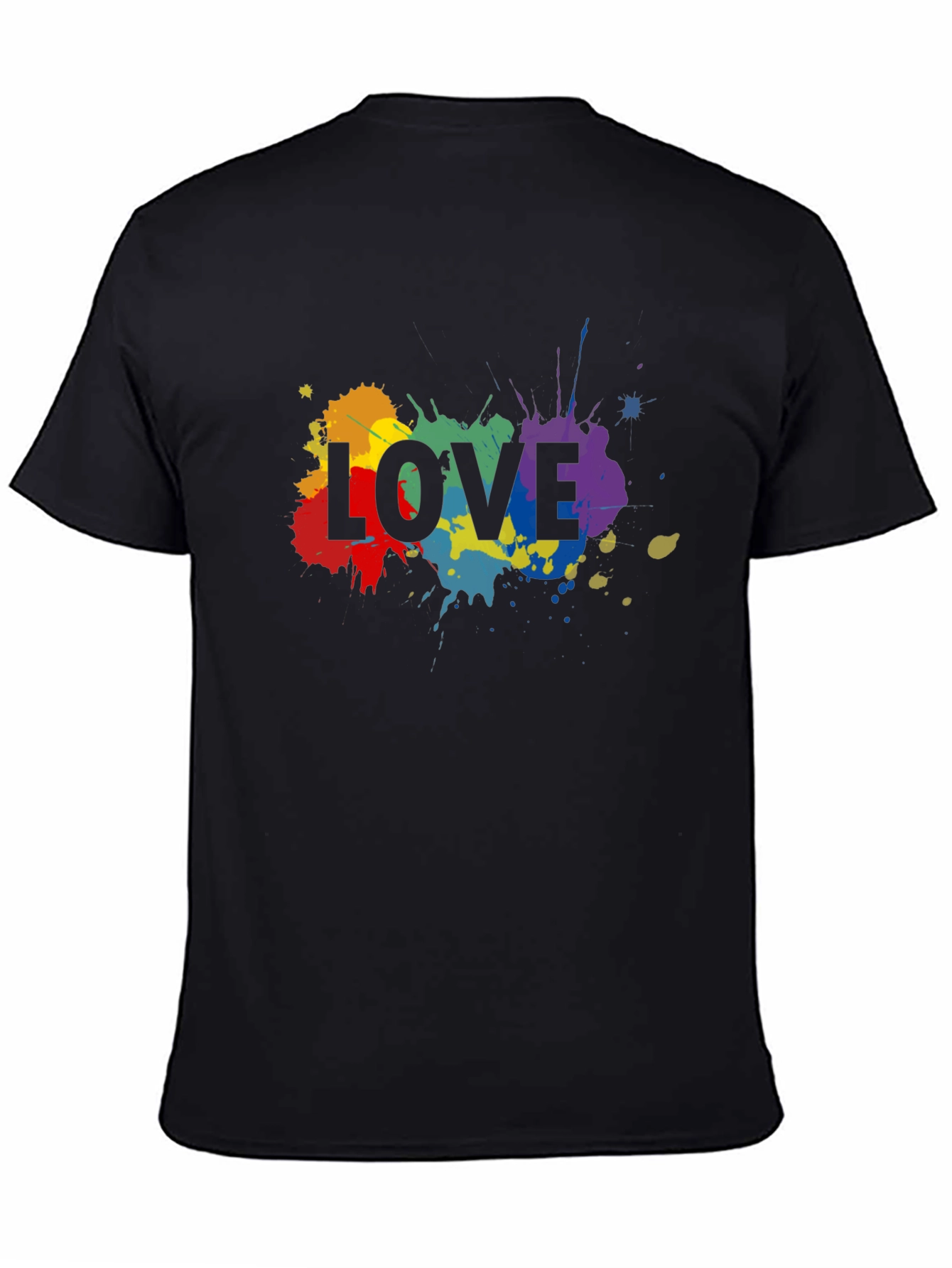 Love Splatter Print Crew Neck T-Shirt