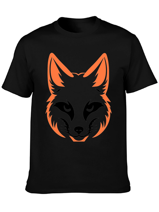Cool Fox Head Graphic Tee - Black Unisex Shirt