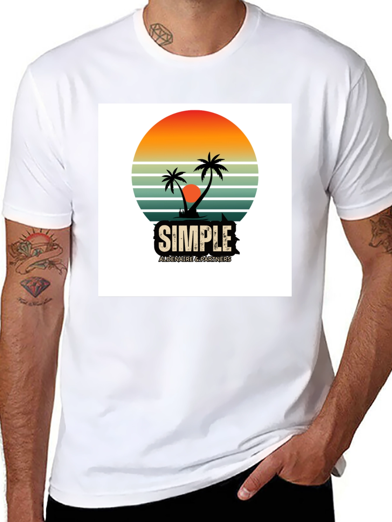 Retro Palm Tree Graphic T-Shirt