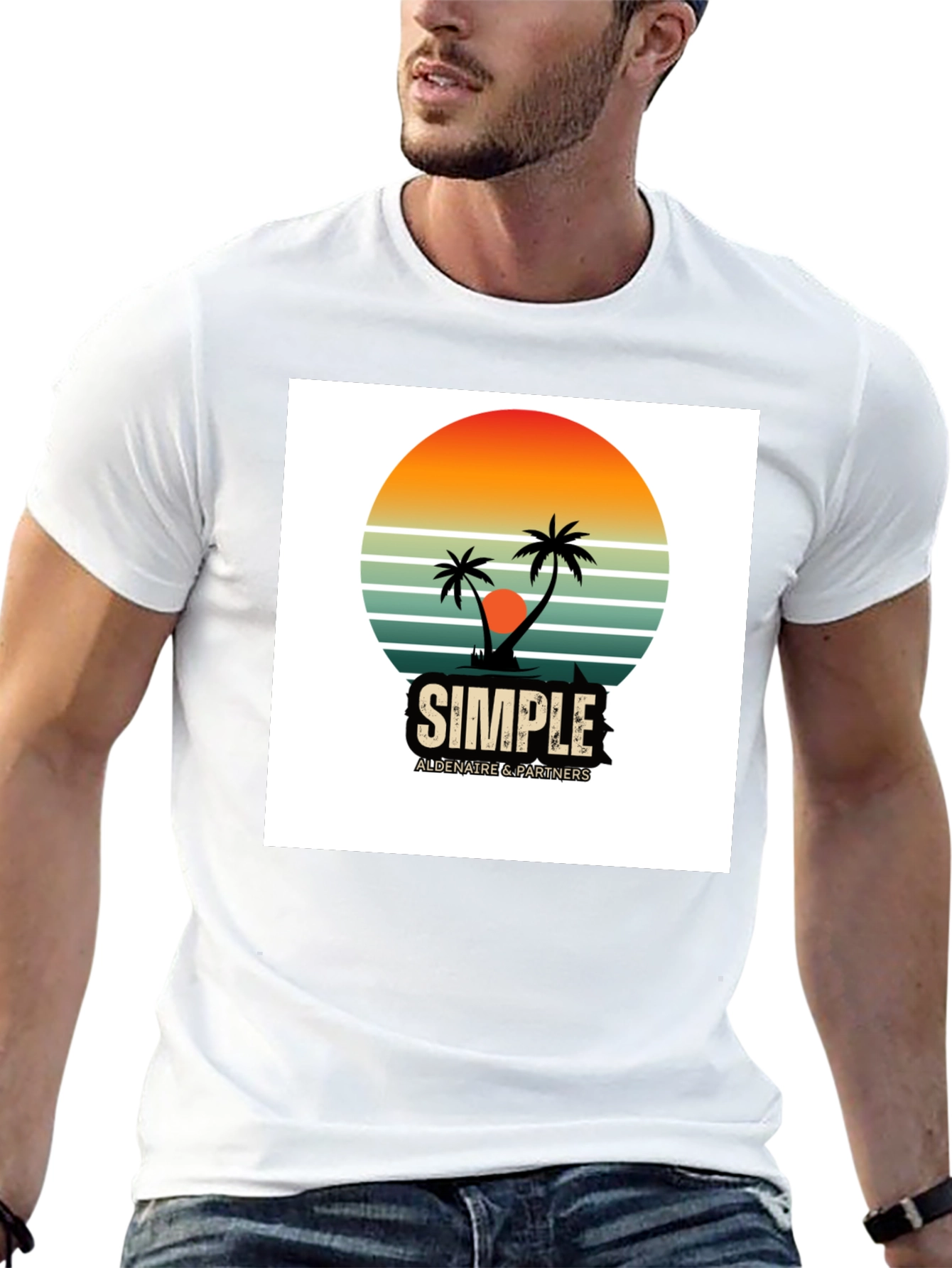 Retro Palm Tree Graphic T-Shirt