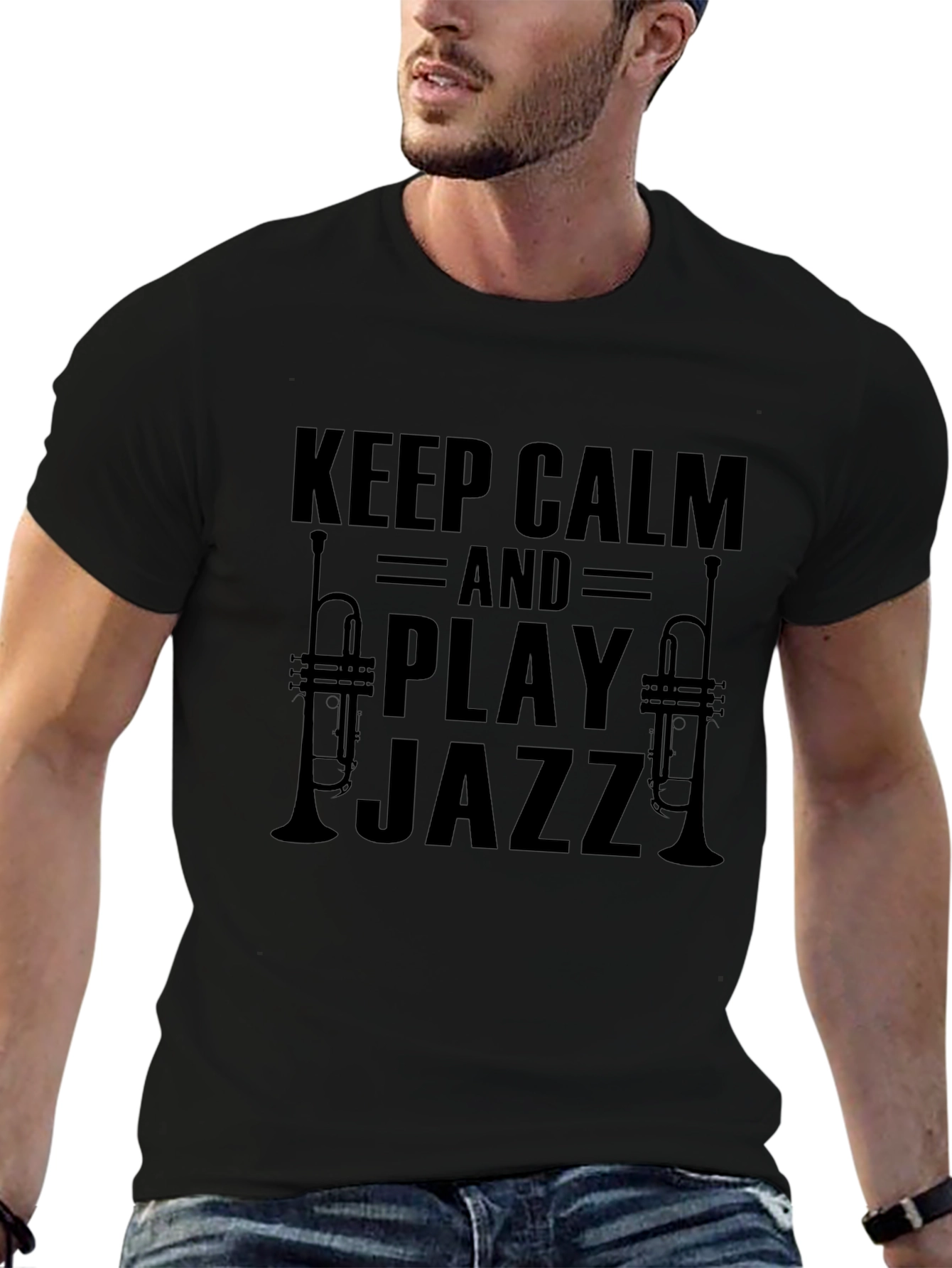 Keep Calm and Play Jazz T-Shirt Black