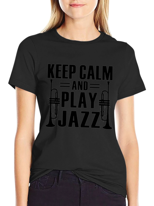Keep Calm and Play Jazz T-Shirt Black