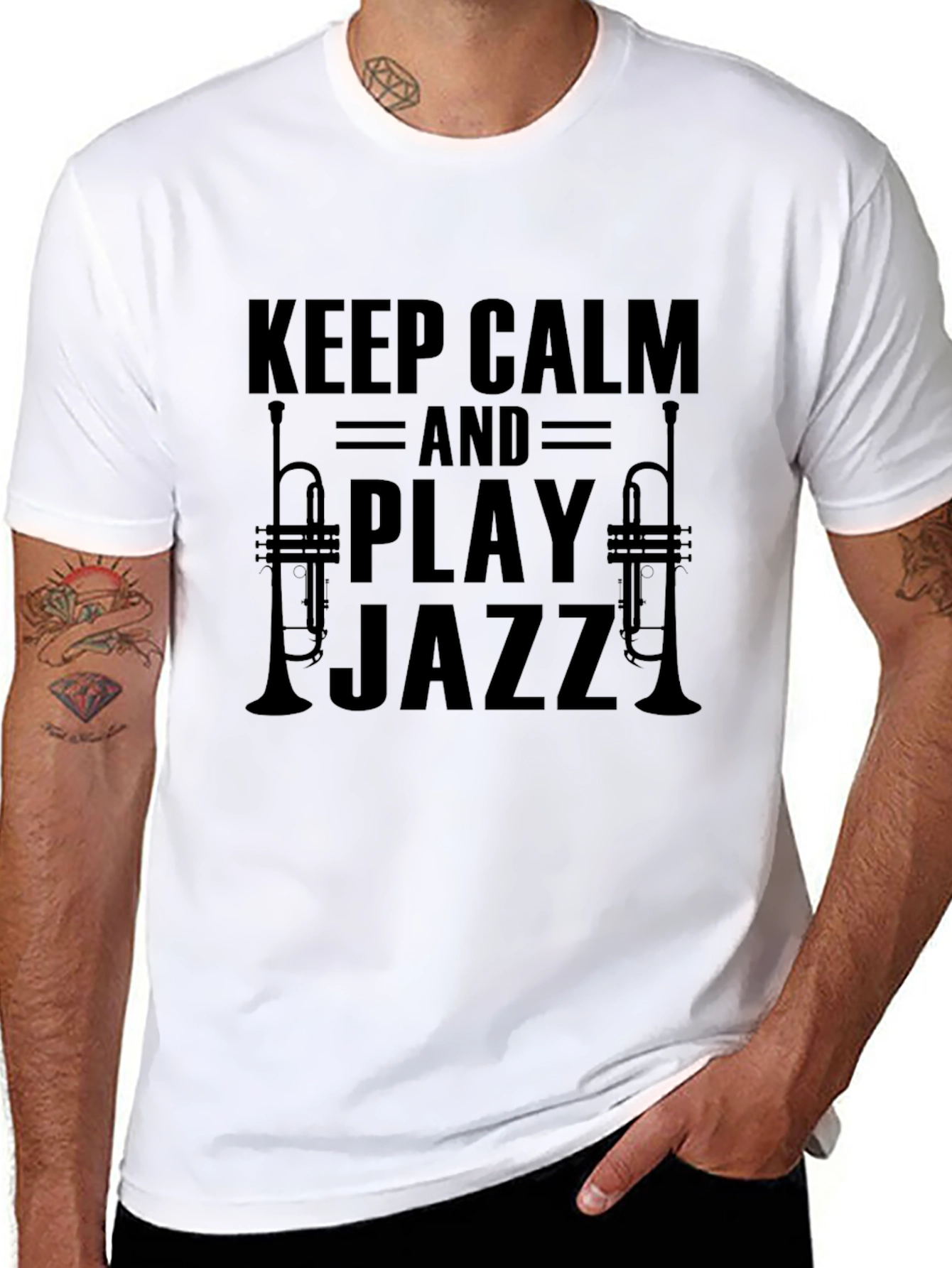 Keep Calm and Play Jazz T-Shirt Black