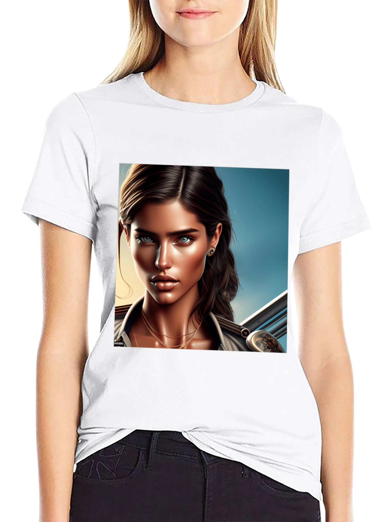 Womens Graphic Tee - Art Illustration Print