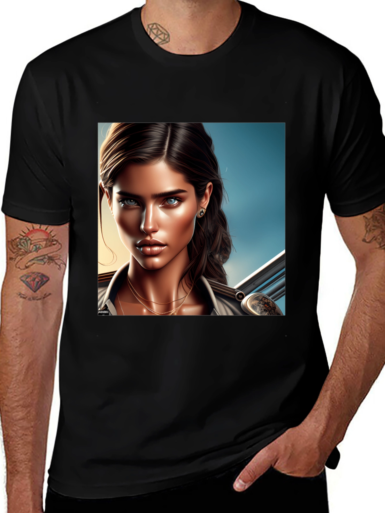 Womens Graphic Tee - Art Illustration Print