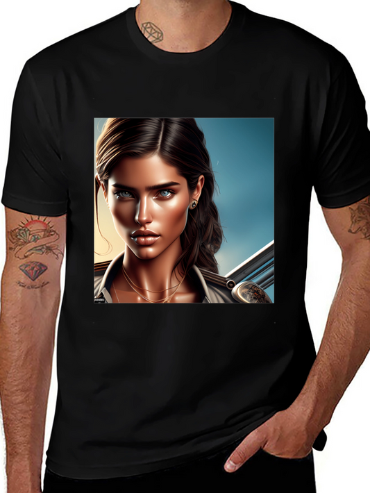 Womens Graphic Tee - Art Illustration Print