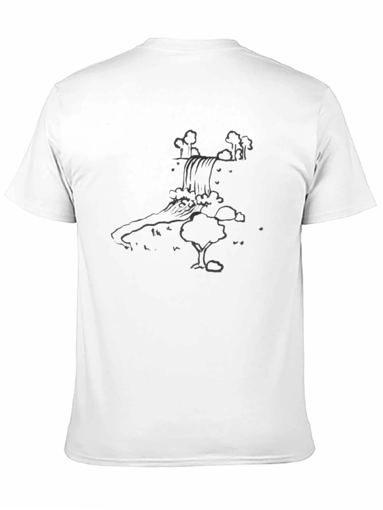 Nature Waterfall Graphic Tee - Black T-Shirt