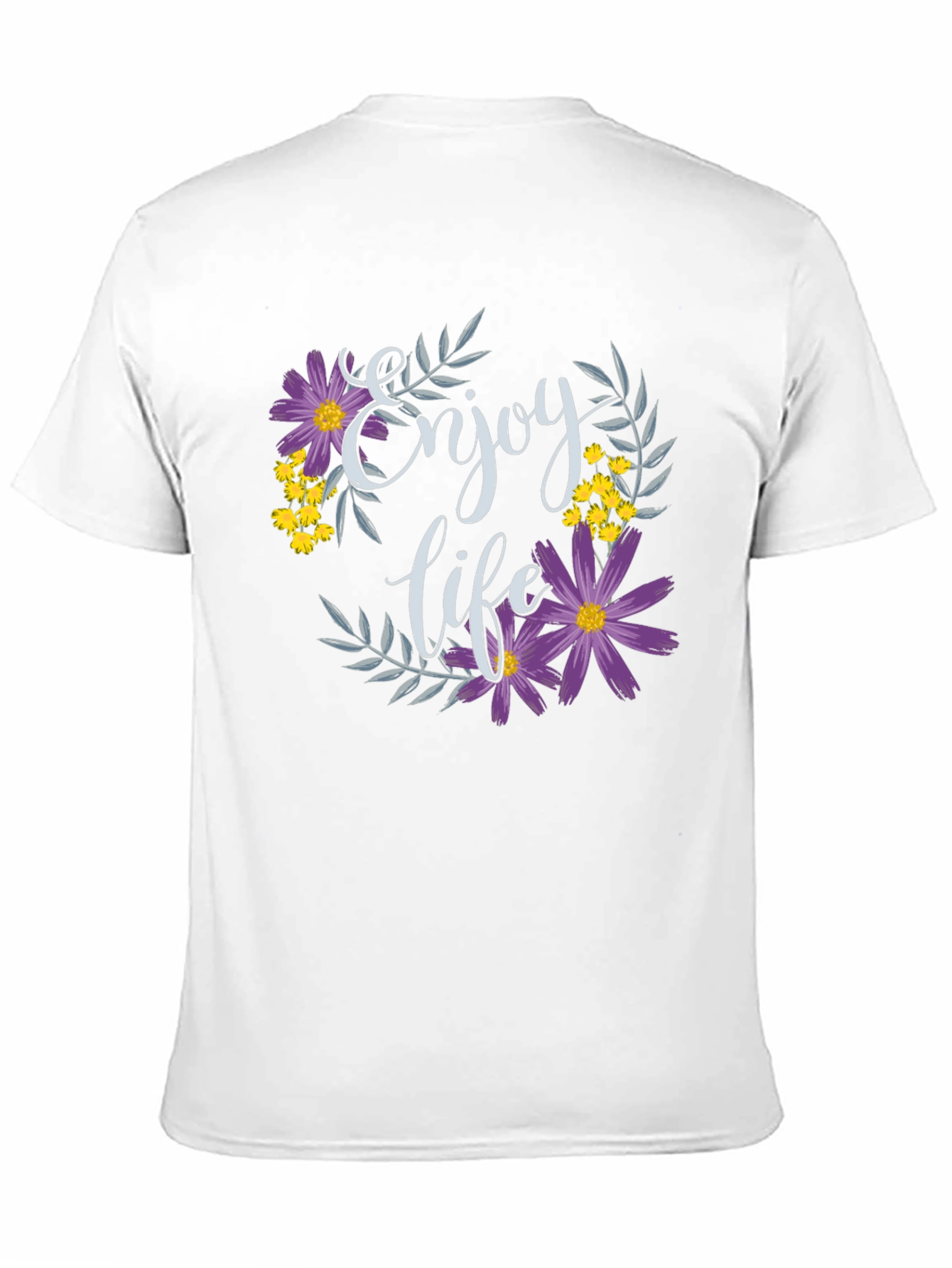 Enjoy Life Floral Graphic T-Shirt - Black