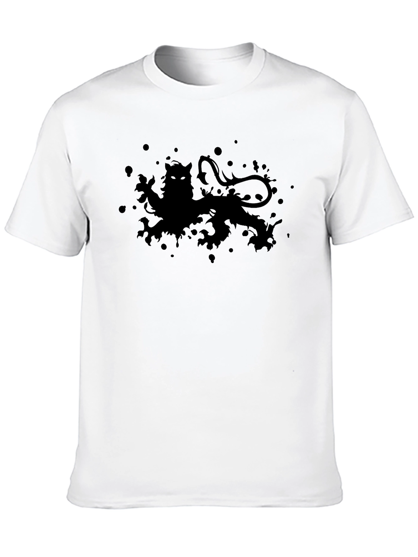 Lion Crest Mens T-Shirt - Solid Black
