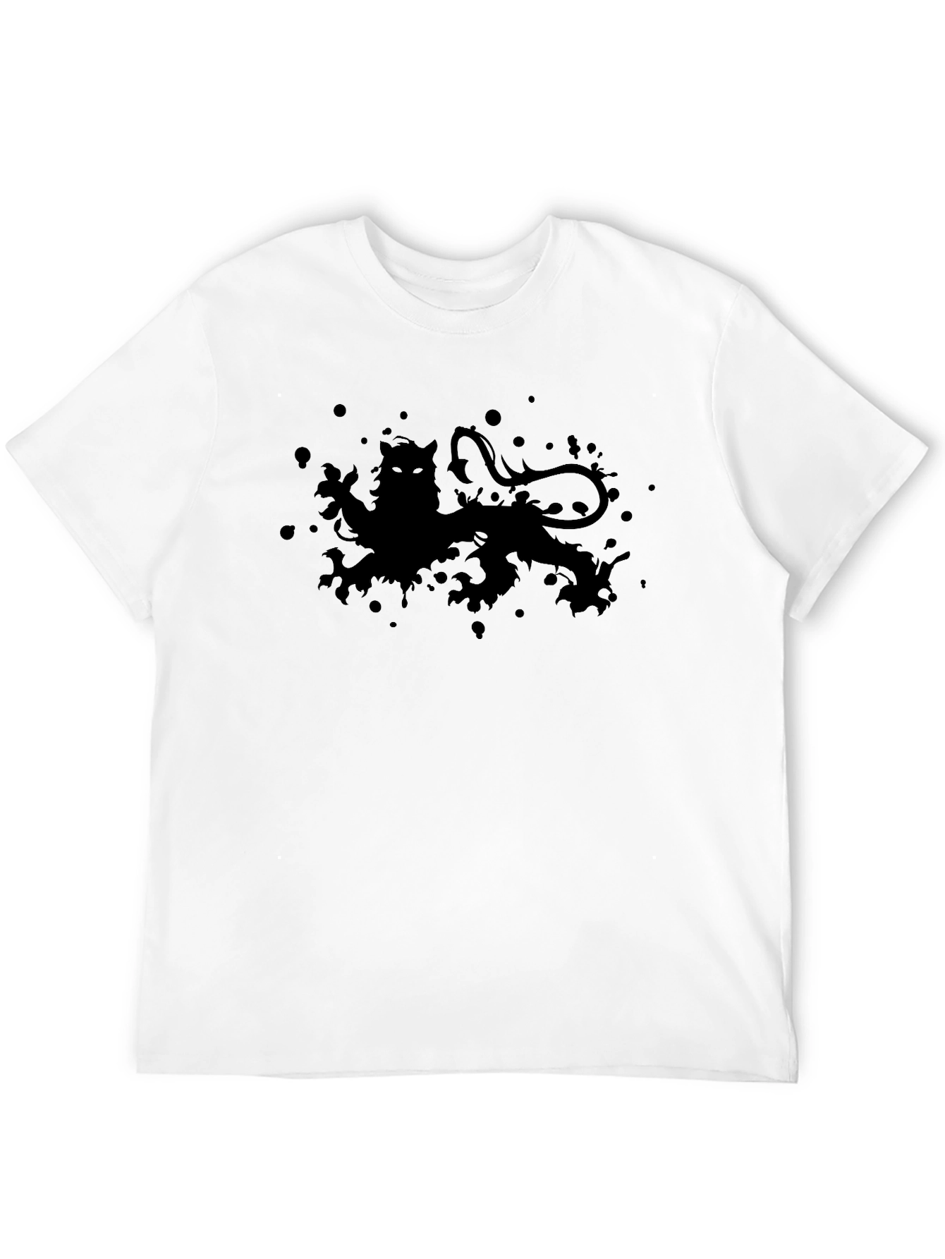 Lion Crest Mens T-Shirt - Solid Black