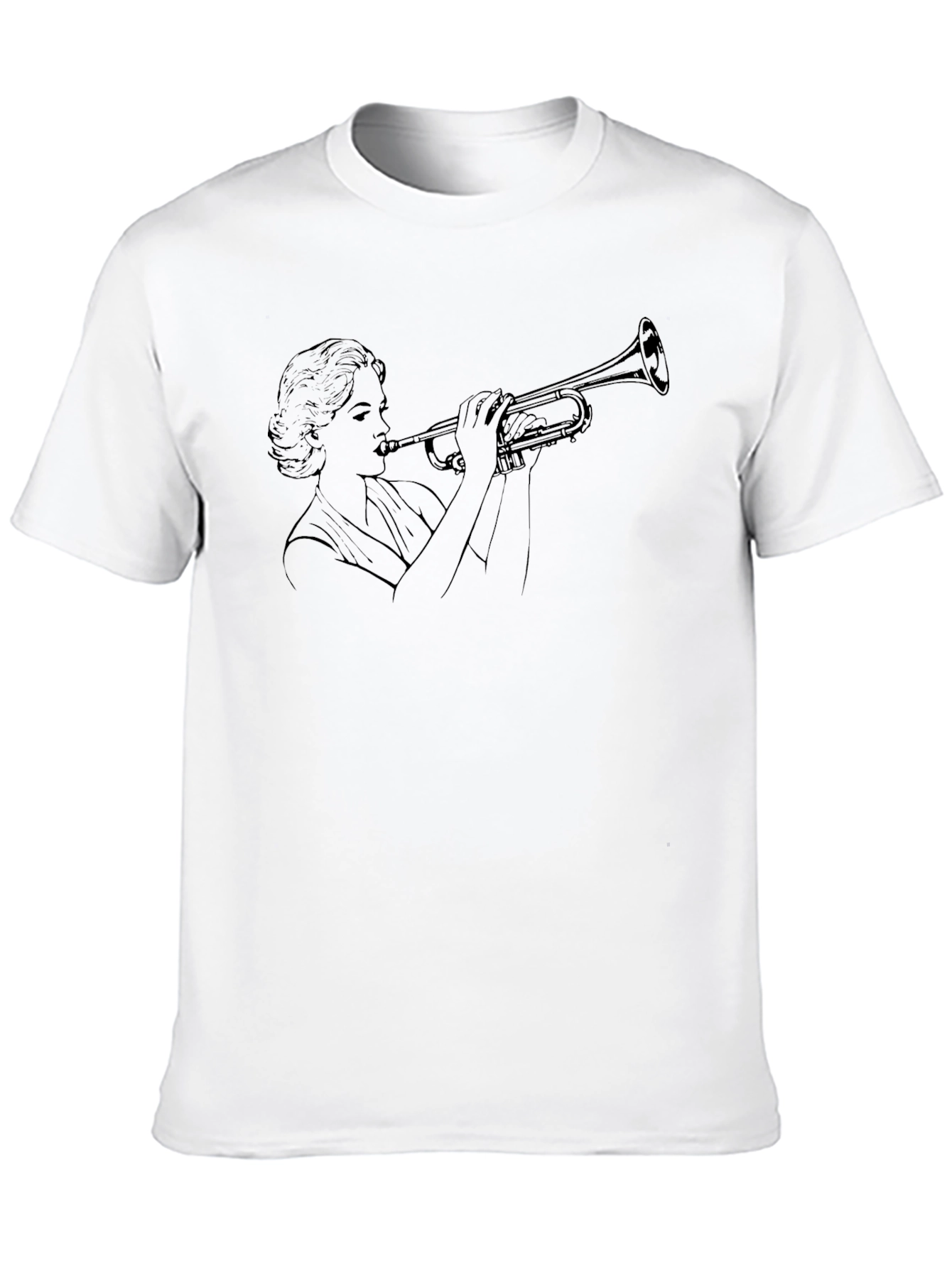 Trumpet Woman Black T-Shirt - Unique Musician Tee