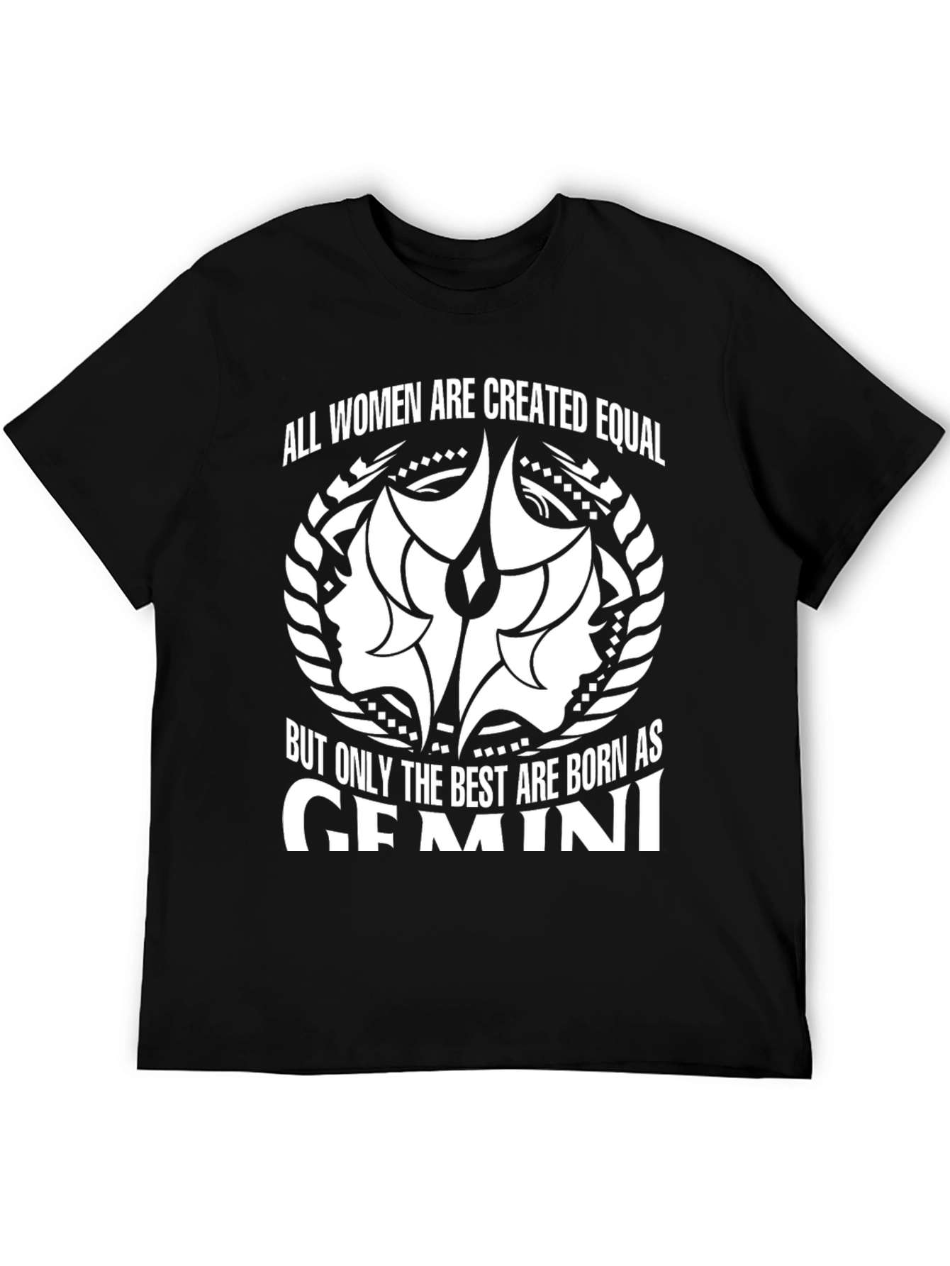 Gemini Zodiac Womens T-Shirt - Black Graphic Tee