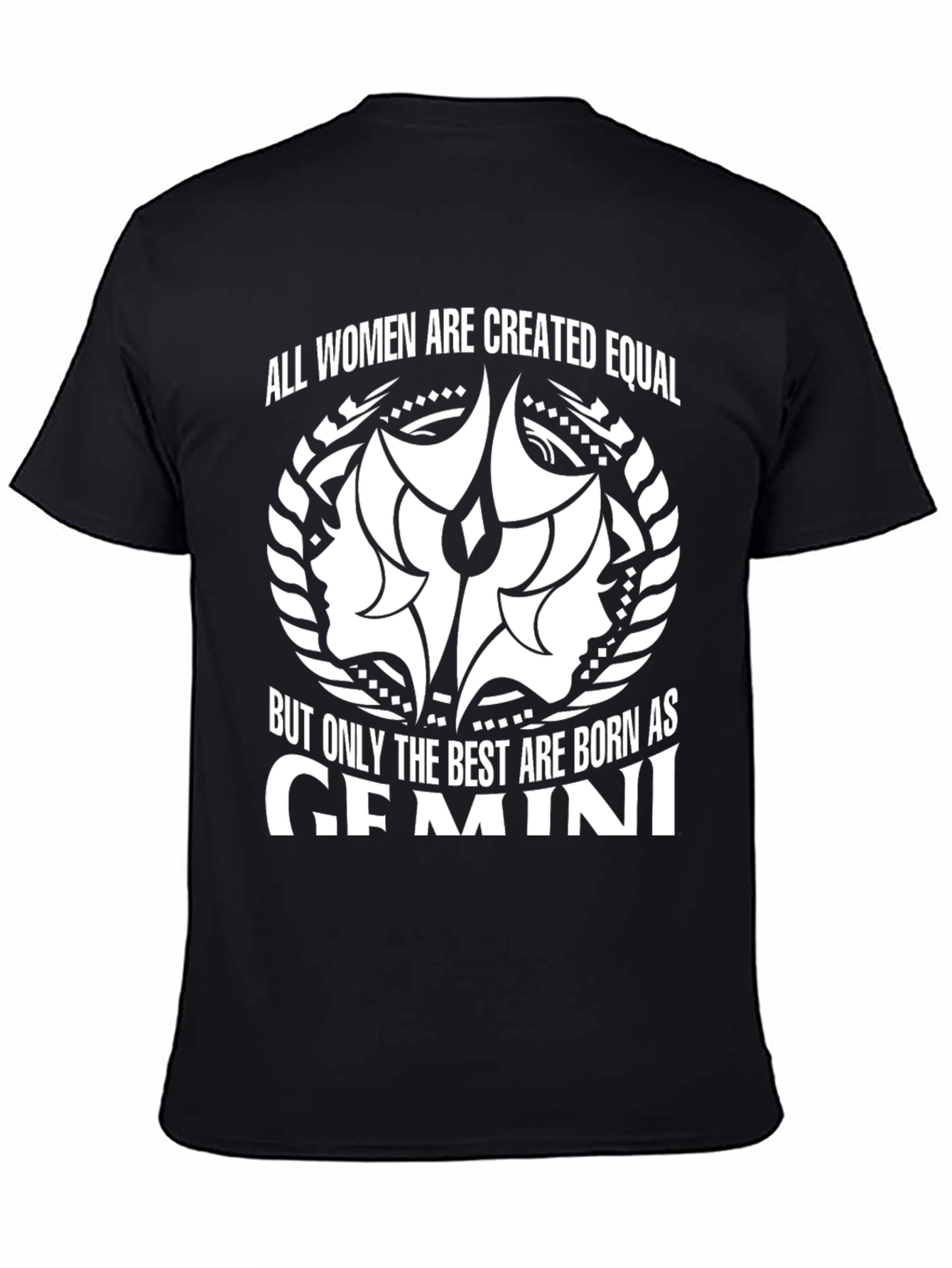 Gemini Zodiac Womens T-Shirt - Black Graphic Tee