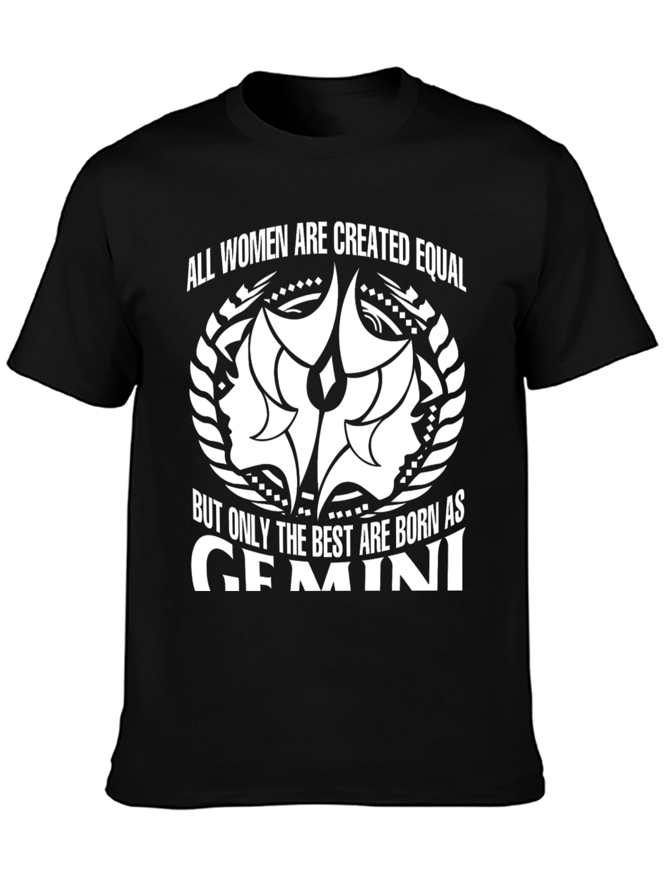 Gemini Zodiac Womens T-Shirt - Black Graphic Tee