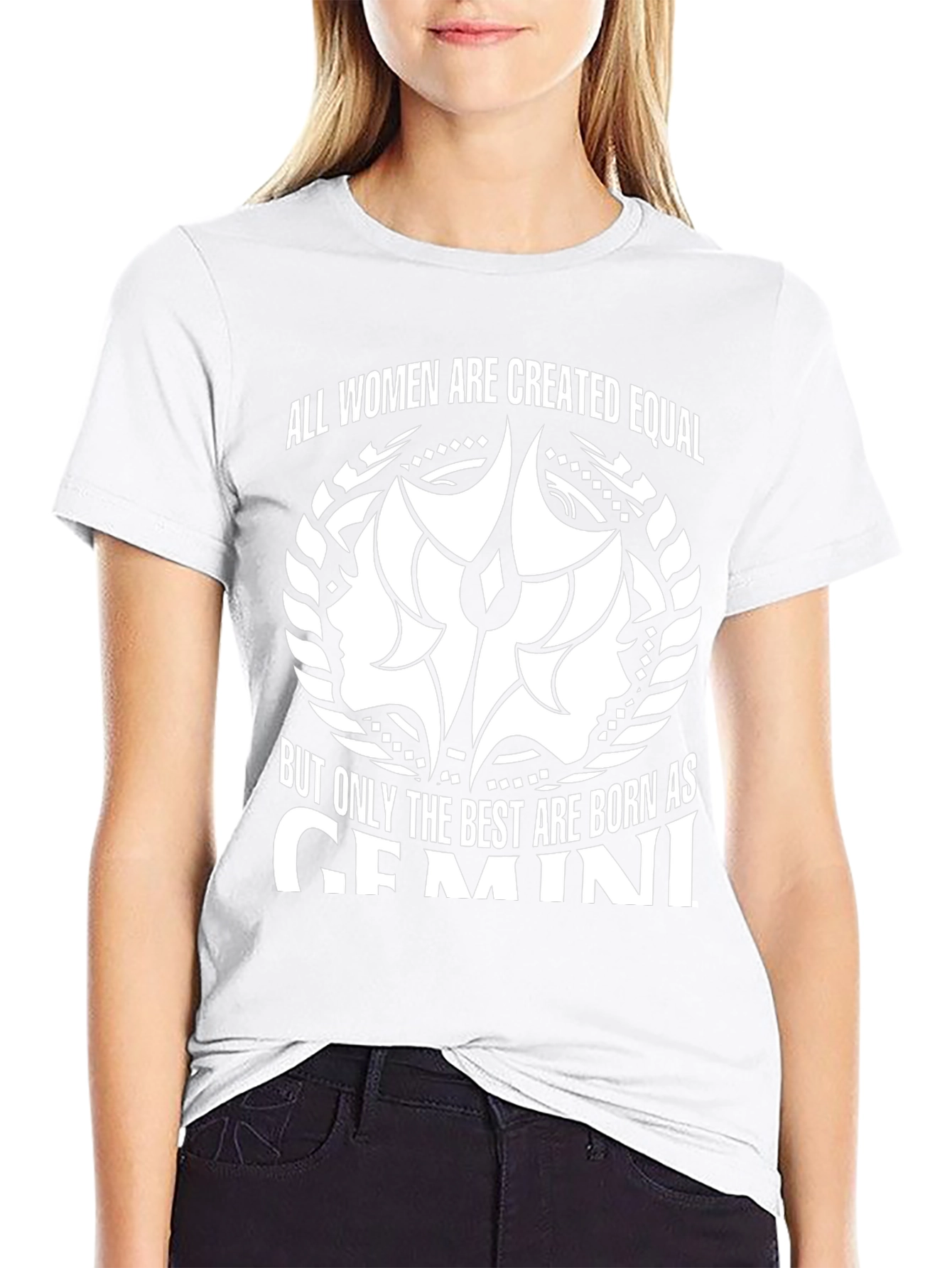Gemini Zodiac Womens T-Shirt - Black Graphic Tee