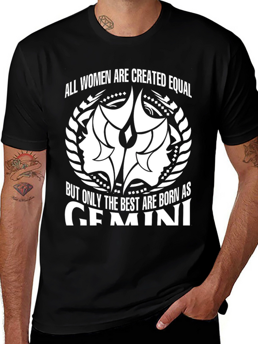 Gemini Zodiac Womens T-Shirt - Black Graphic Tee