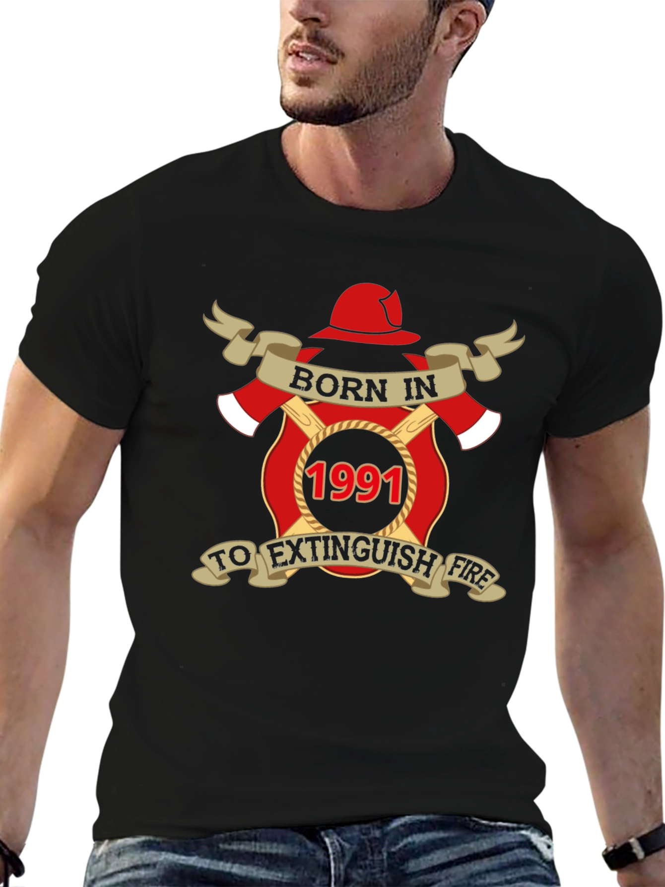 Born in 1991 Firefighter T-Shirt