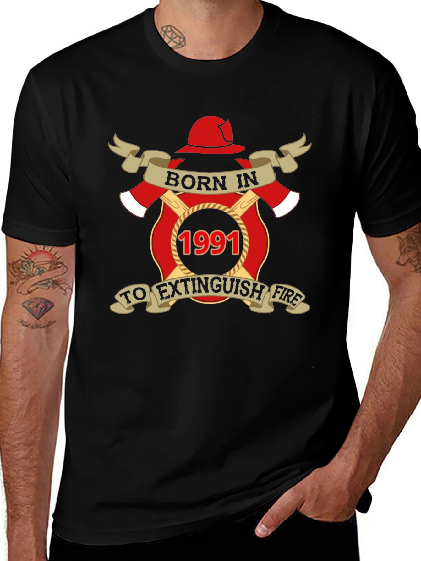Born in 1991 Firefighter T-Shirt