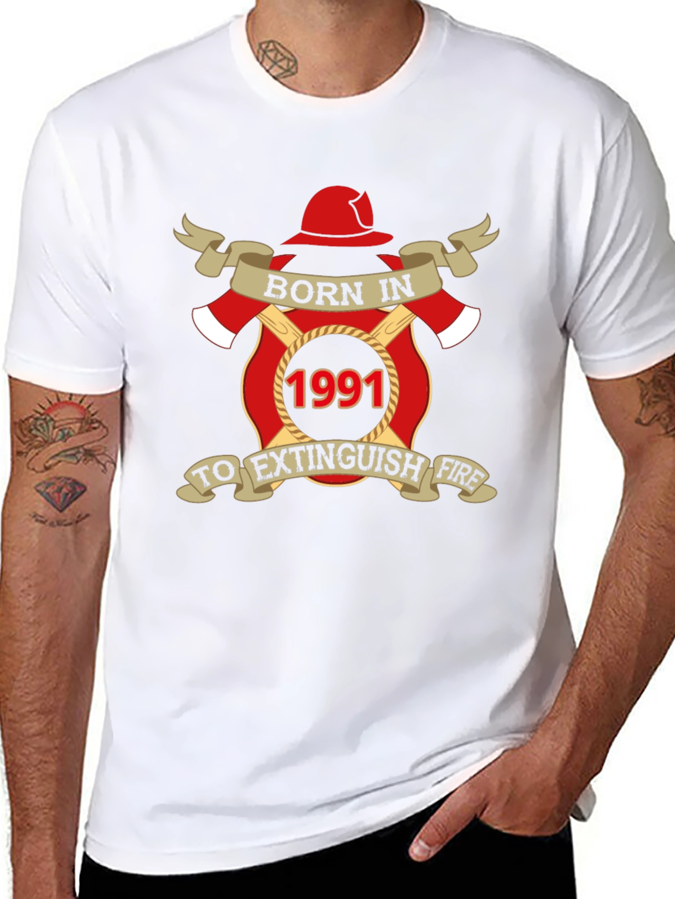 Born in 1991 Firefighter T-Shirt