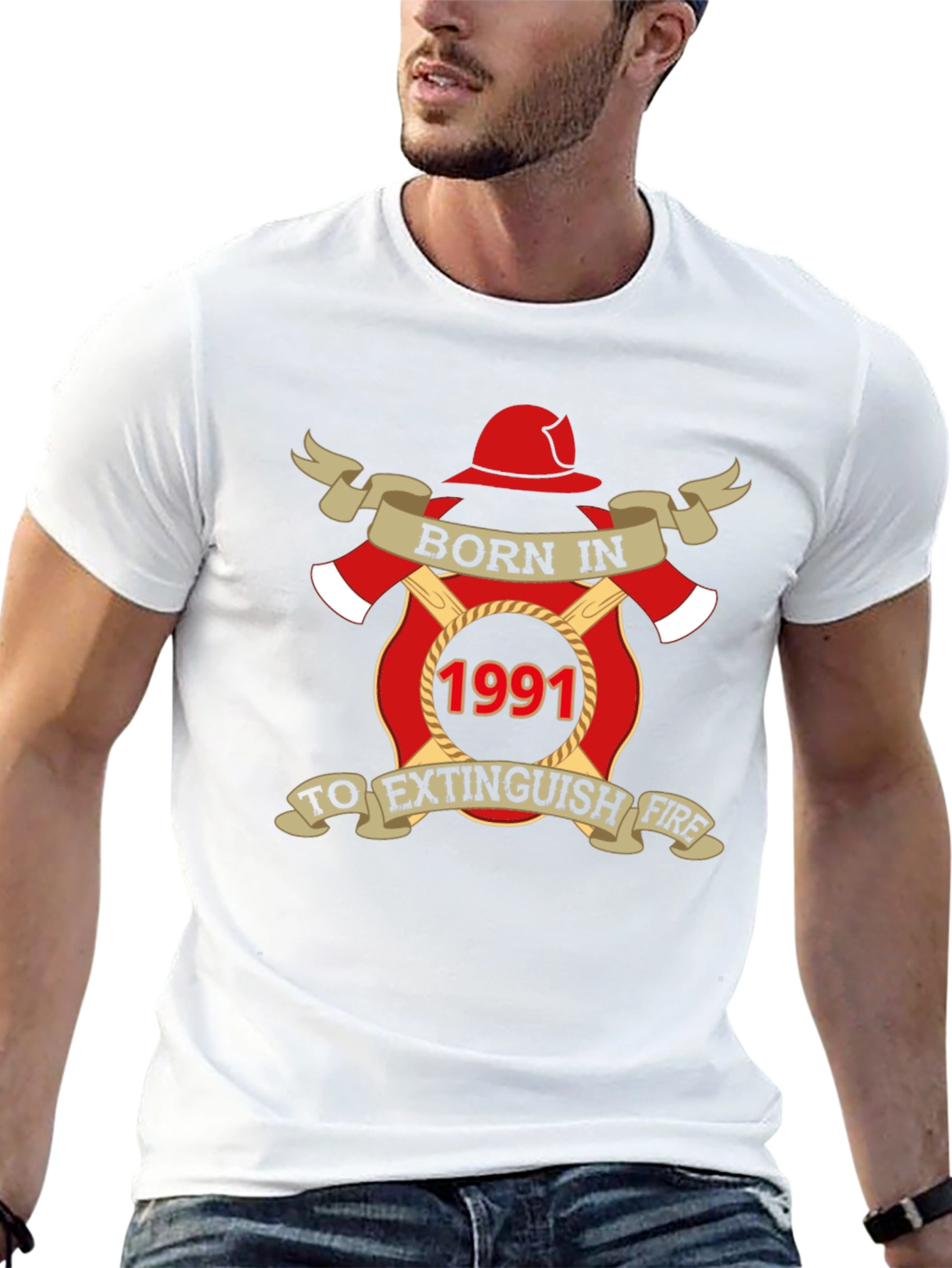 Born in 1991 Firefighter T-Shirt