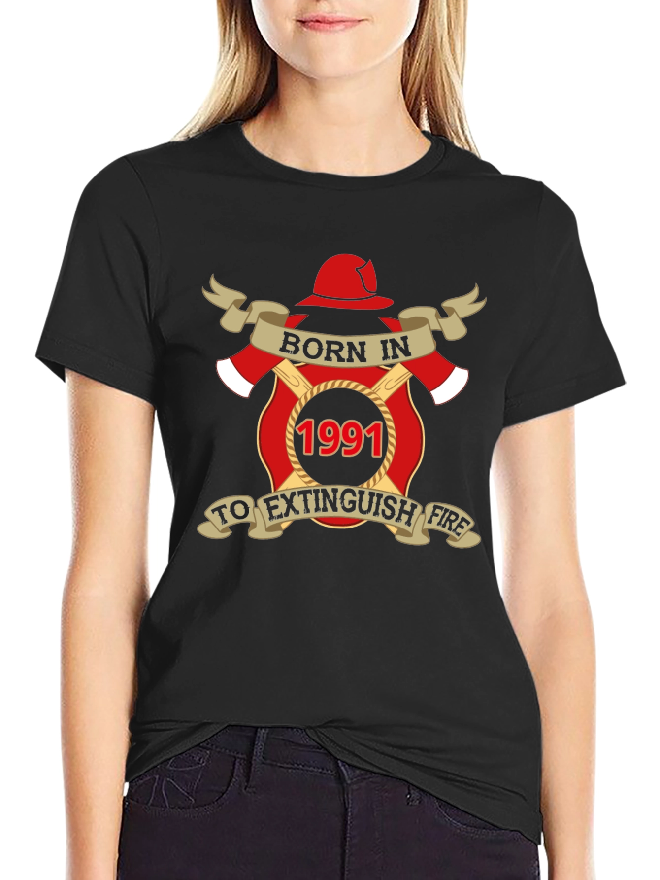 Born in 1991 Firefighter T-Shirt