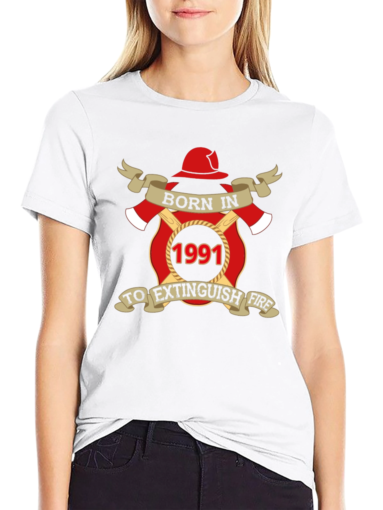 Born in 1991 Firefighter T-Shirt