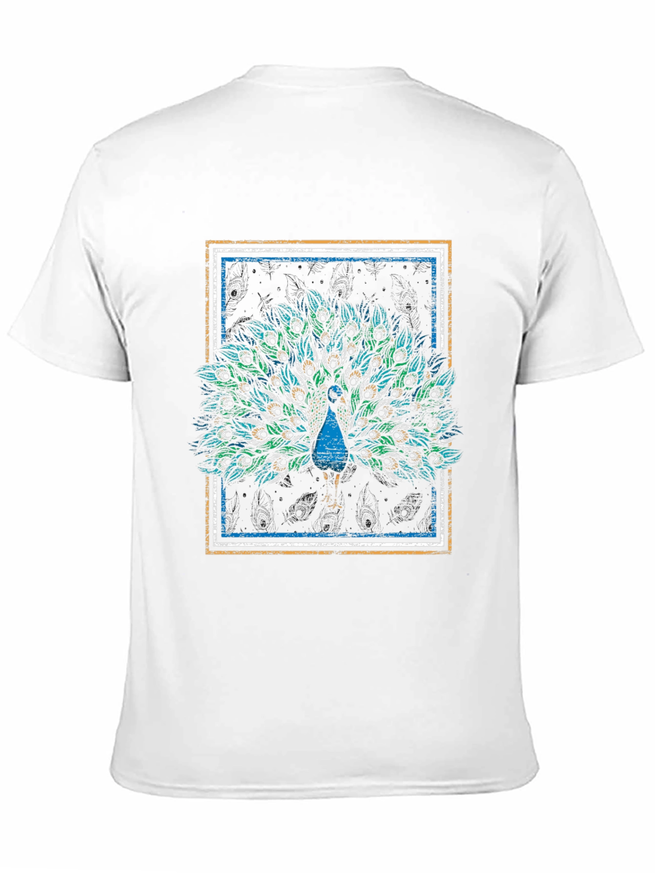 Peacock Graphic Tee - Stylish Mens Black T-Shirt