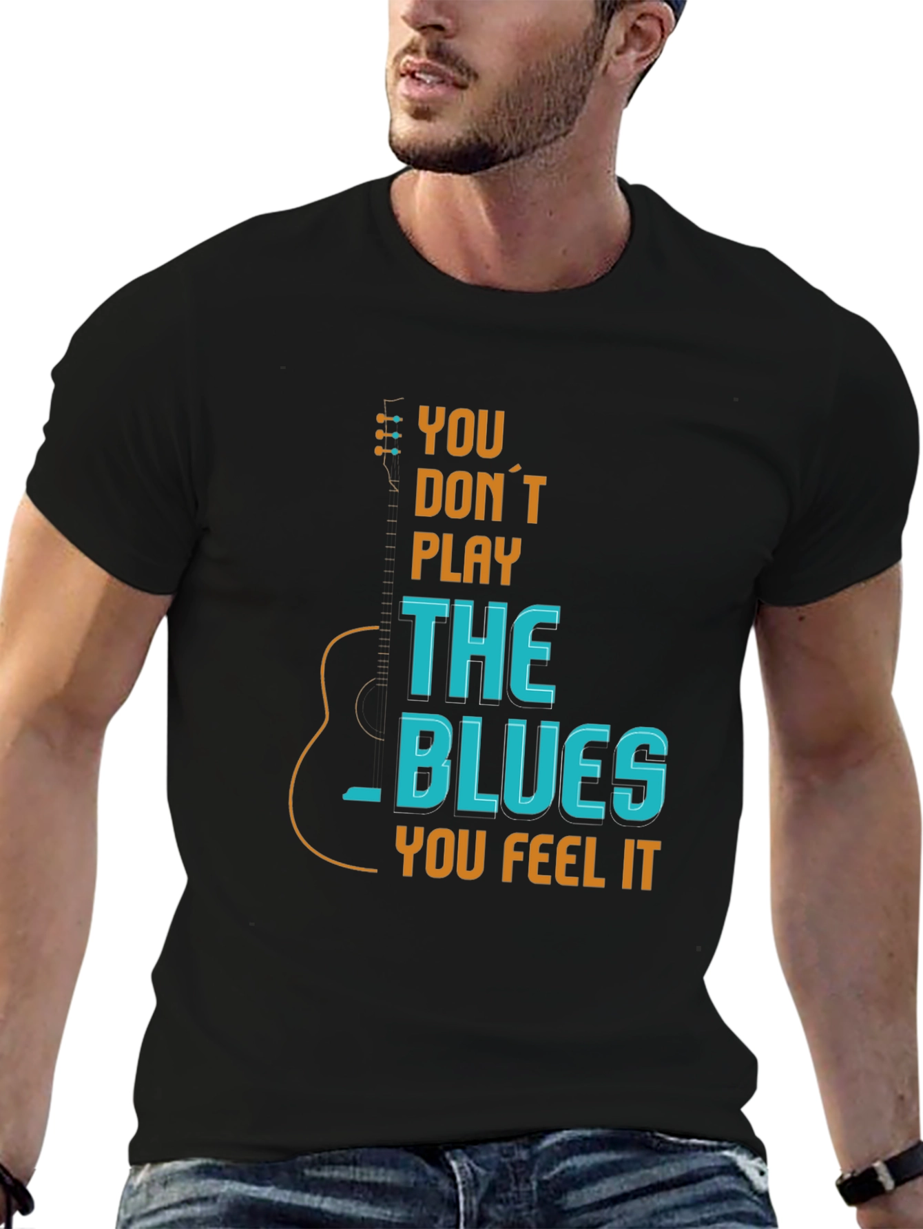Blues Guitar T-Shirt - Feel The Music