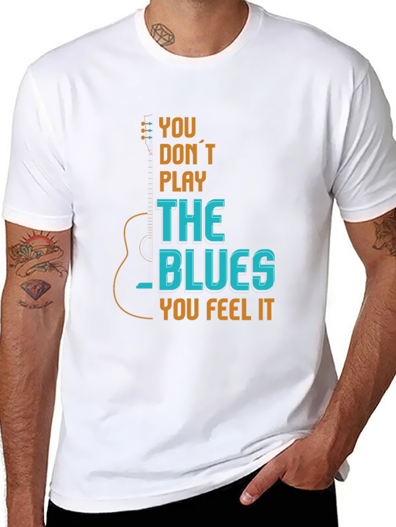 Blues Guitar T-Shirt - Feel The Music