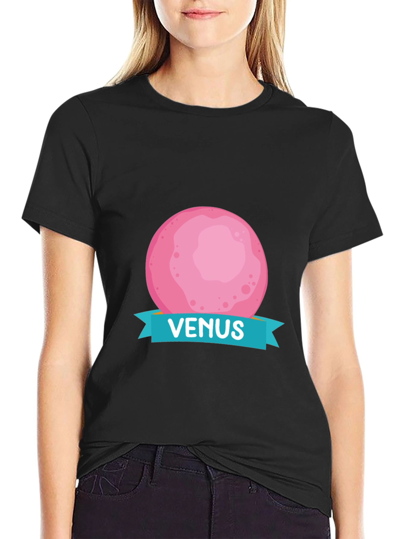 Venus Planet Graphic T-Shirt - Black Cotton Tee