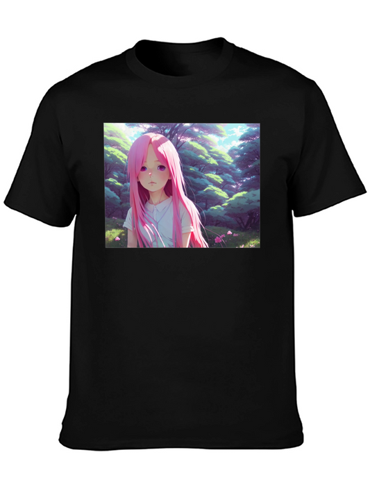 Anime Girl Graphic Black Tee