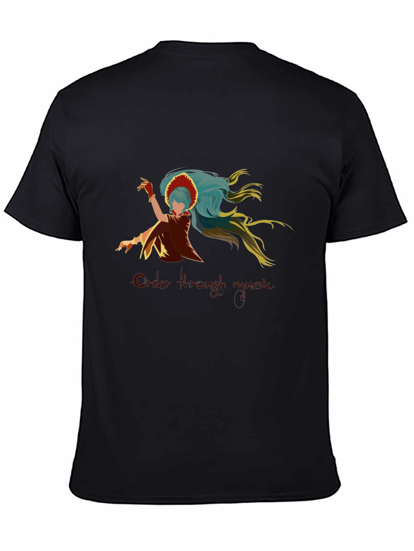 Unique Graphic Print Tee - Black