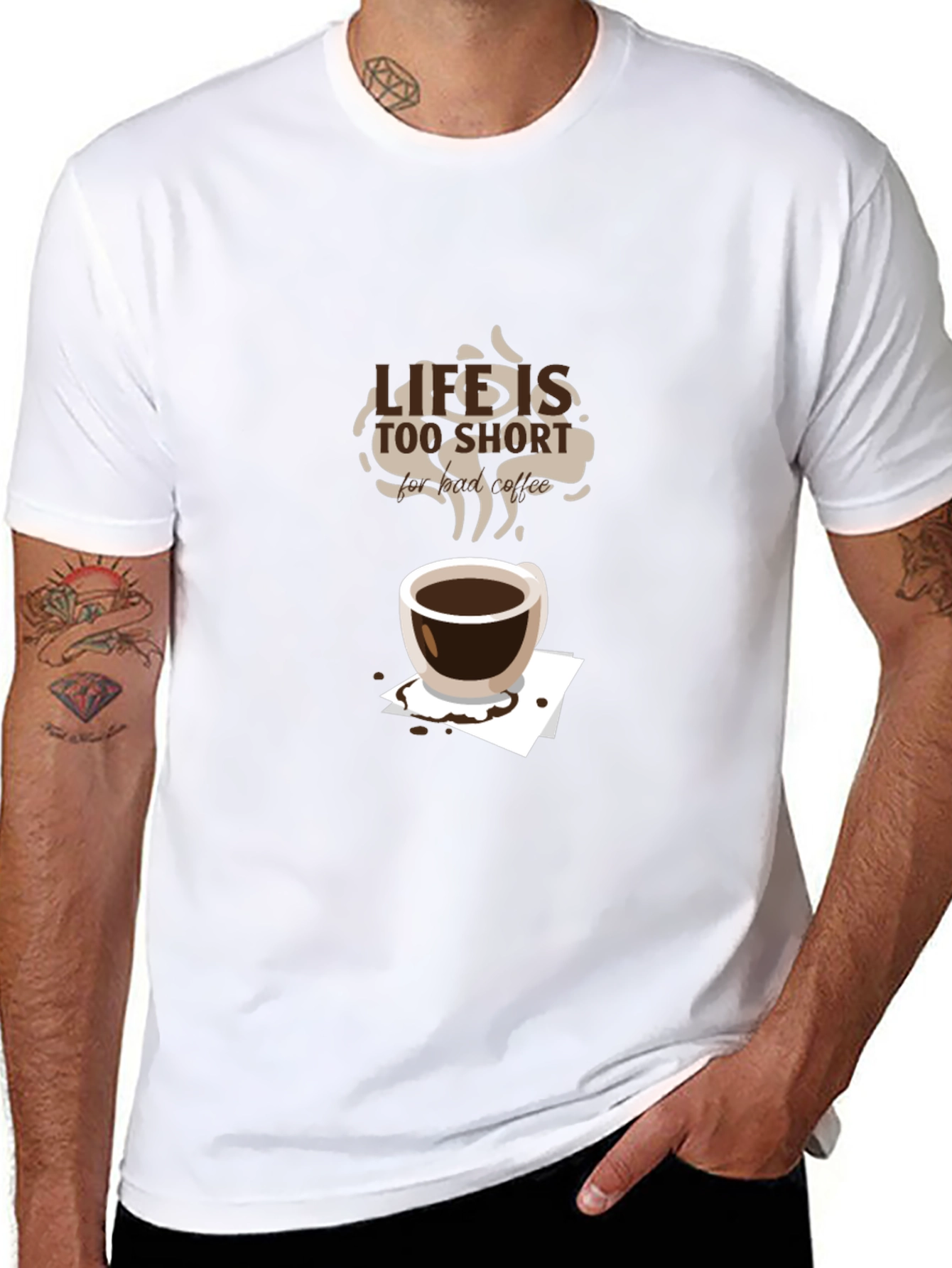 Life is Too Short Coffee T-Shirt - Black