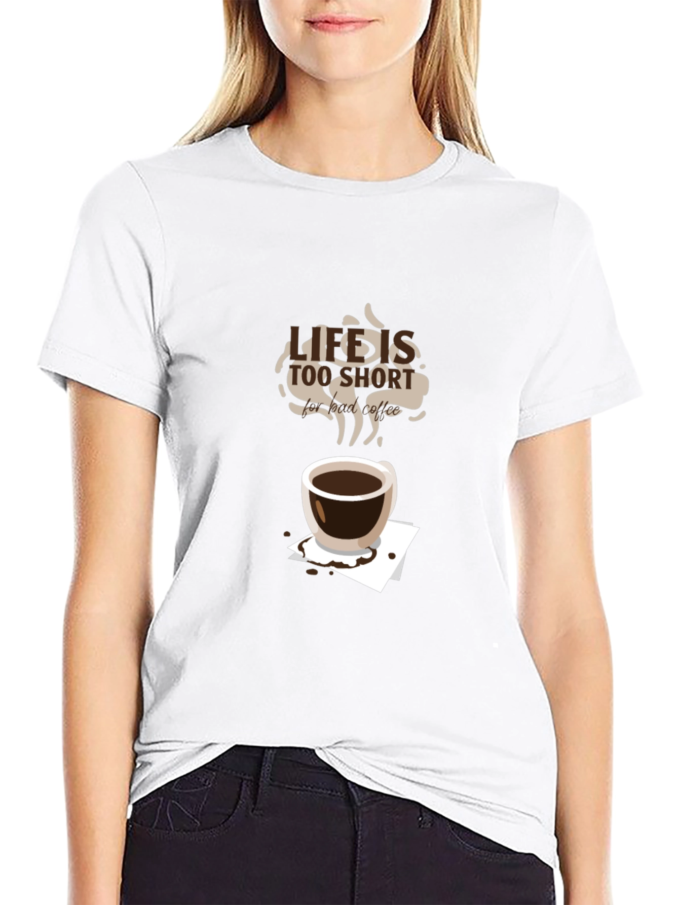 Life is Too Short Coffee T-Shirt - Black